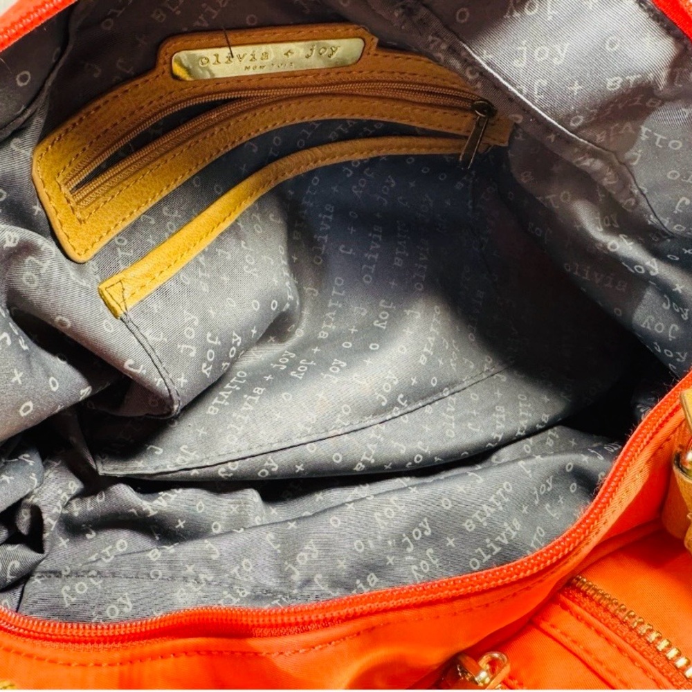 Olivia + Joy Chic Orange Shoulder Bag with Gold Accents - Picture 13 of 13